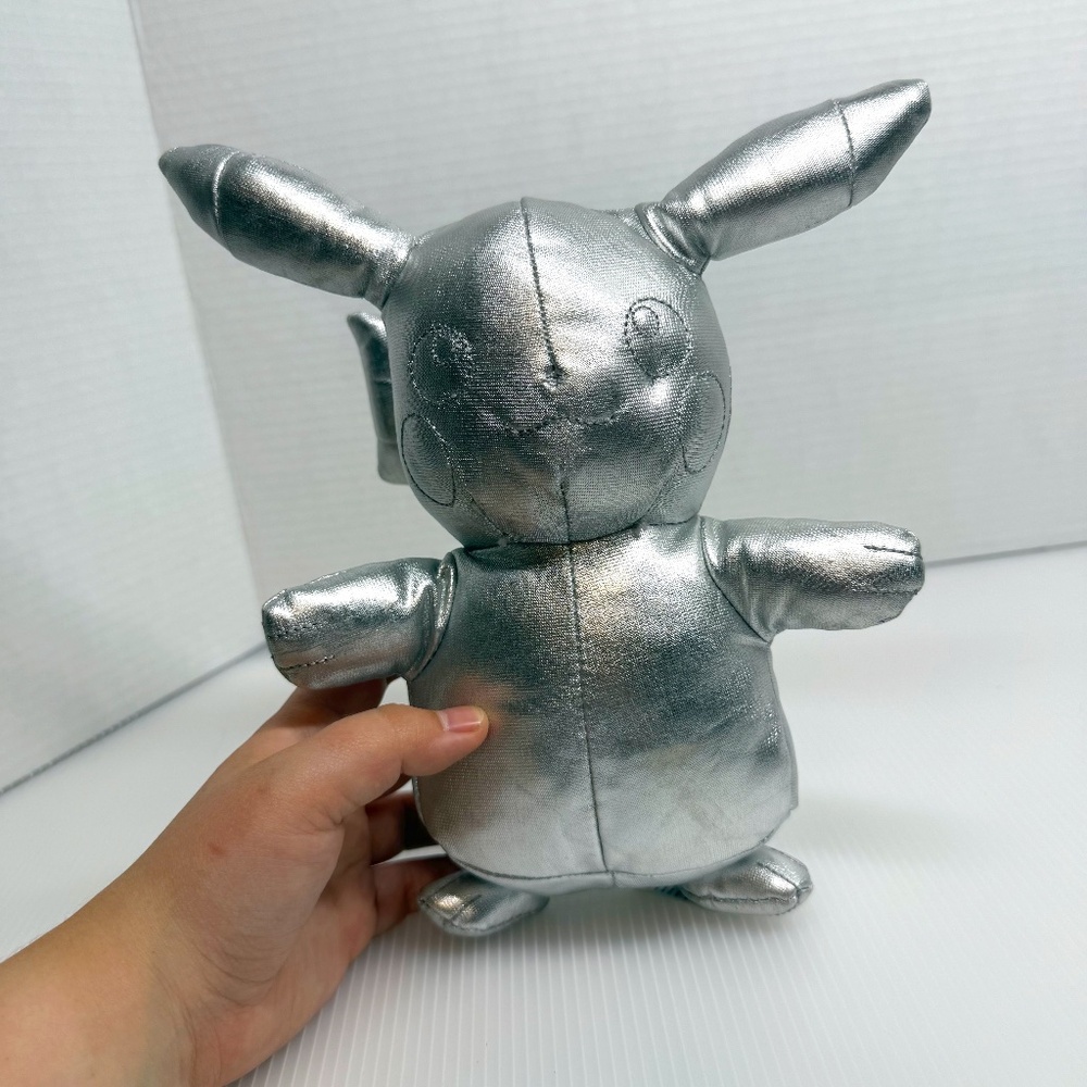 Pikachu Stuff Toy Silver Pokemon 25th Anniversary Celebration 8" Plush Doll